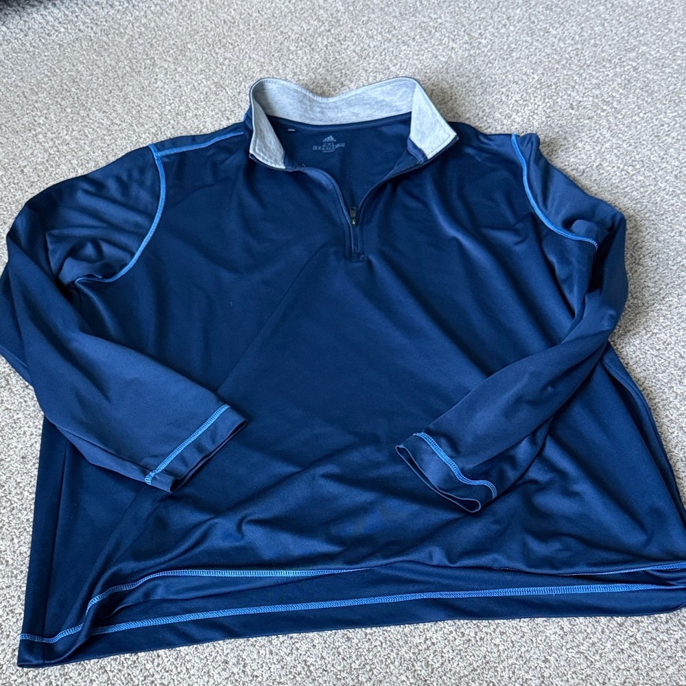 Adidas Dark Blue and Gray Pullover